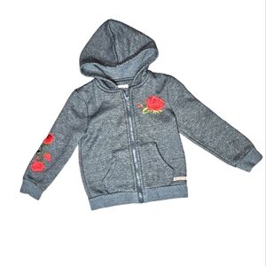 Hudson Boys 3T Hoodie Rose Stitching Gray